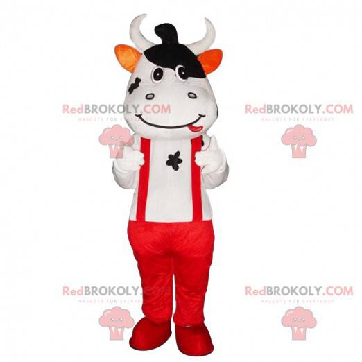 Costume da mucca con bretelle e pantaloni rossi - Redbrokoly.com