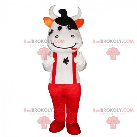 Kostium krowy z szelkami i czerwonymi spodniami - Redbrokoly.com