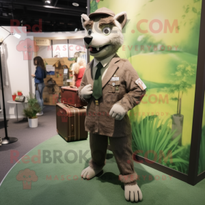 Olive Wolf maskot kostume...