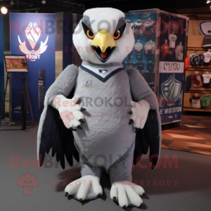 Grå Falcon maskot kostume...