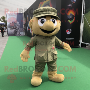 nan Army Soldier mascot costume character dressed with a Running Shorts and Tote bags