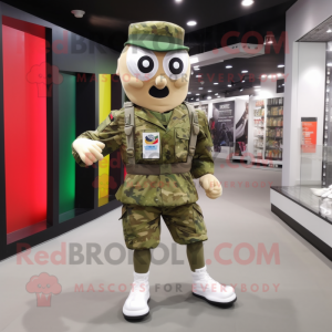 nan Army Soldier mascot costume character dressed with a Running Shorts and Tote bags
