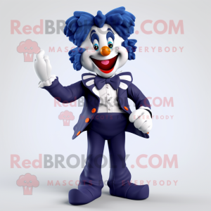 Navy Clown mascot costume character dressed with a Dress Pants and Bow ties
