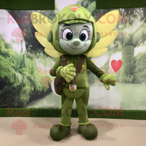 Olive Cupid maskot kostym...
