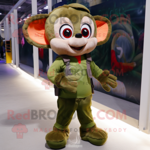 Olive Cupid maskot kostym...