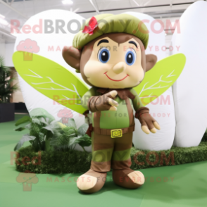 Olive Cupid mascot costume character dressed with a Cargo Pants and Bracelets