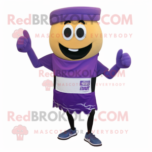 Lavender Enchiladas mascot costume character dressed with a Running Shorts and Wallets