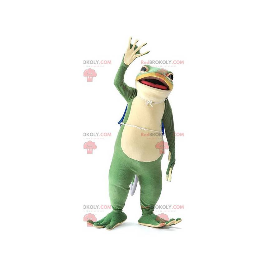 Very realistic beautiful green frog mascot - Redbrokoly.com