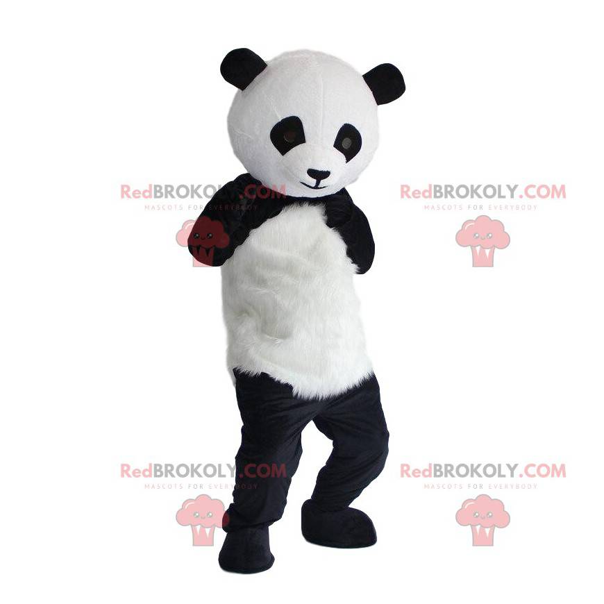 Fato de panda preto e branco, fantasia de panda de pelúcia -