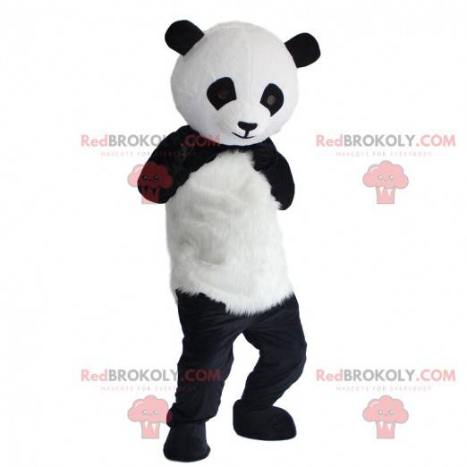 Fato de panda preto e branco, fantasia de panda de pelúcia -