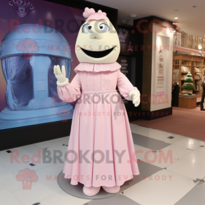 Kremrosa maskot drakt figur...