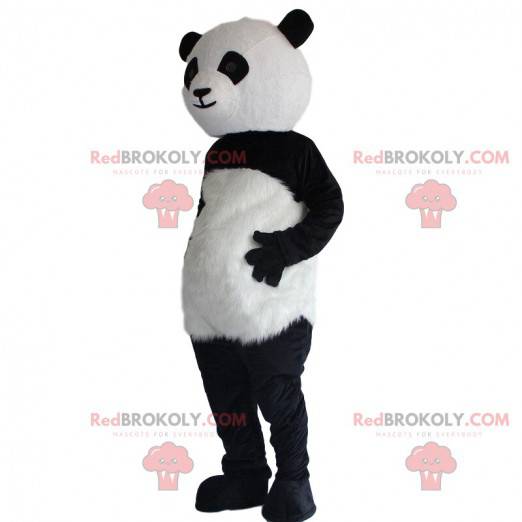 Fato de panda preto e branco, fantasia de panda de pelúcia -