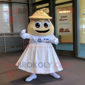 Cream Alliance mascot costume character dressed with a A-Line Skirt and Headbands