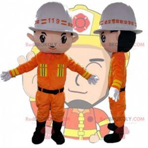 Building worker costume, handyman mascot - Redbrokoly.com