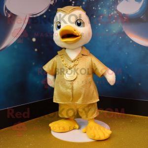 Guld Gosling maskot kostume...