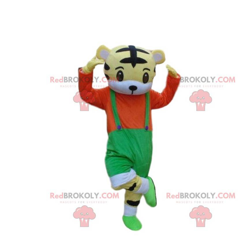 Liten tigermaskot med overaller, tigerdräkt - Redbrokoly.com Liten tigermaskot med overaller, tigerdräkt - Redbrokoly.com