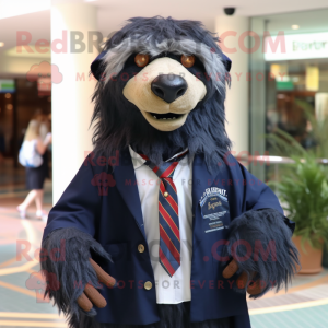 Navy Sloth Bear mascotte...