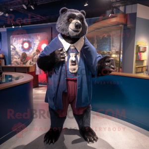 Navy Sloth Bear mascotte...