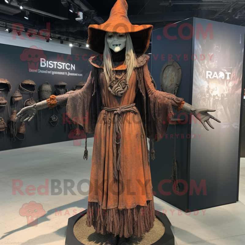 Rust Witch mascot costume character dressed with a Dress and Necklaces Rust Witch mascot costume character dressed with a Dress and Necklaces