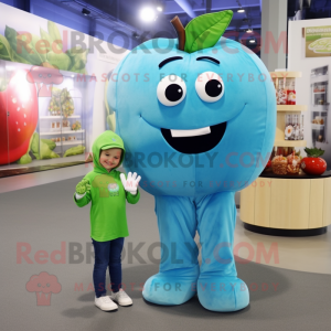 Cyan Apple mascotte kostuum...