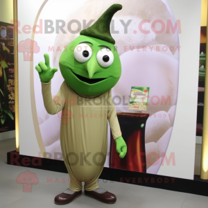 Olive Magician mascot costume character dressed with a Trousers and Anklets