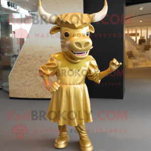 Gold Bull mascotte kostuum...