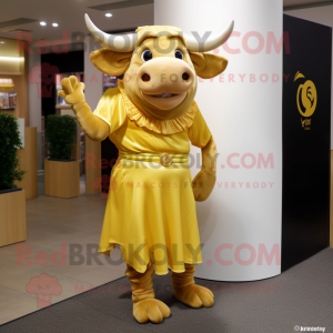 Gold Bull mascotte kostuum...