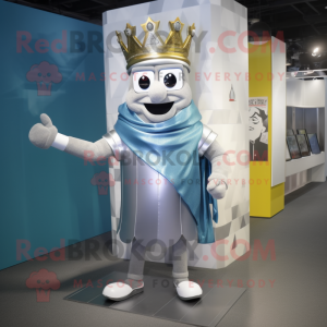 Silver King mascot costume character dressed with a Polo Tee and Scarf clips