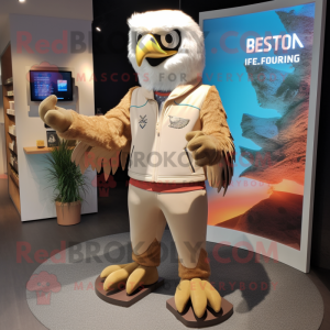 Beige Haast S Eagle maskot...