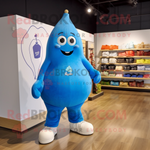 Blue Pear mascot costume character dressed with a Polo Tee and Shoe clips