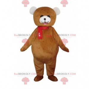 Costume da orso grande marrone e bianco, costume da