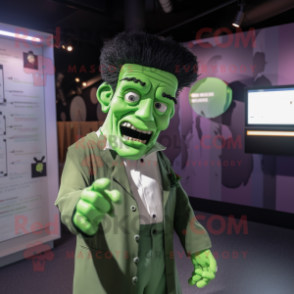 nan Frankenstein mascot costume character dressed with a Suit and Earrings