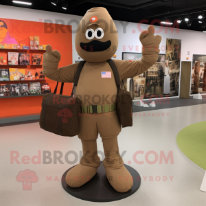 Brown Army Soldier mascotte...