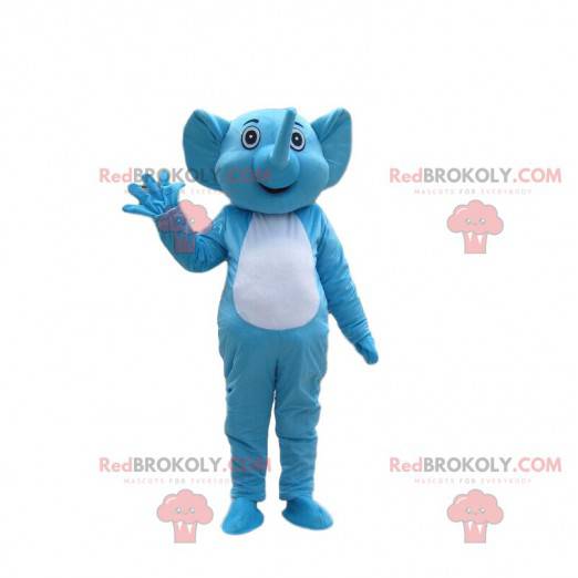 Costume da elefante blu e bianco, costume da elefante -