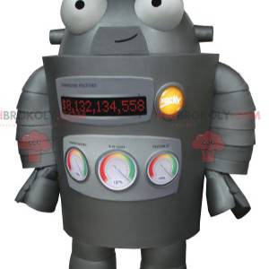 Mascote robô cinza muito engraçado - Redbrokoly.com