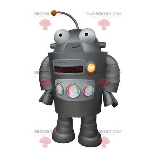 Sehr lustiges graues Robotermaskottchen - Redbrokoly.com