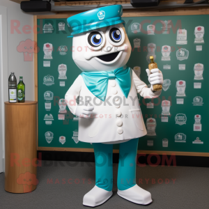 Teal Bottle Of Milk maskot...