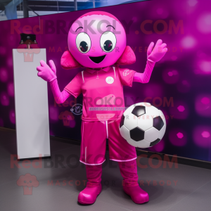 Magenta-Fußball Maskottchen...