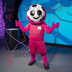 Magenta fotboll maskot...