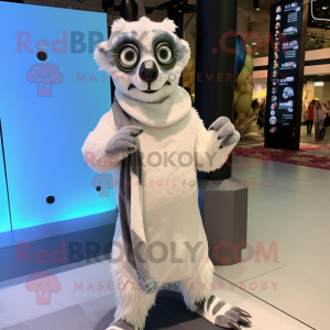 Hvid Lemur maskot kostume...