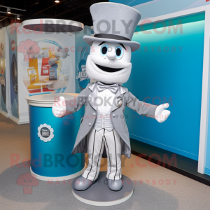 Gray Ring Master mascot costume character dressed with a Bermuda Shorts and Earrings