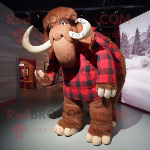 Rød Mammoth maskot kostume...