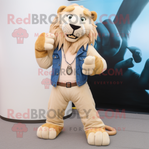 Beige Smilodon mascotte...