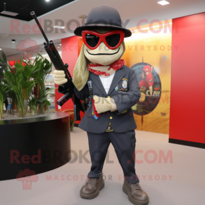 nan Sniper mascot costume character dressed with a Blazer and Bracelets