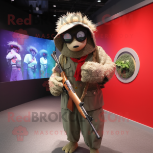 nan Sniper mascot costume character dressed with a Blazer and Bracelets