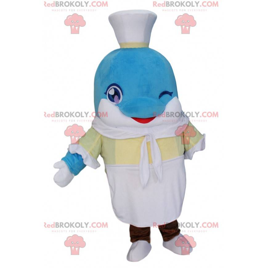 Delfin maskot med sjöman outfit, skum - Redbrokoly.com