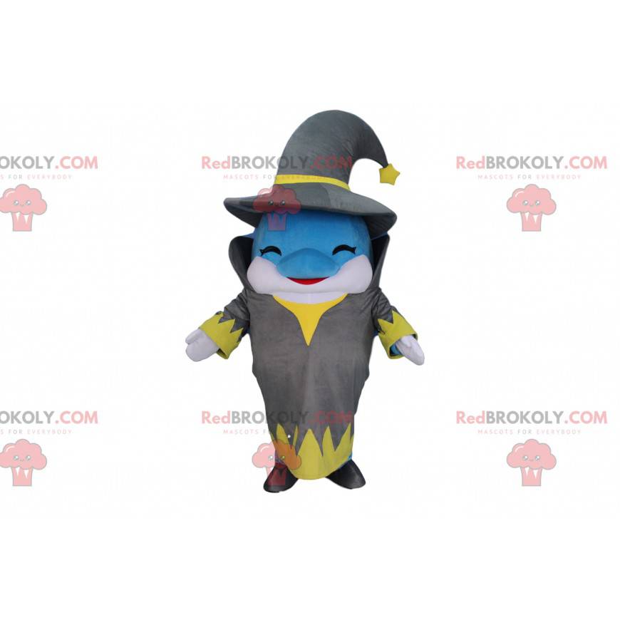 Blue and white dolphin costume dressed as a wizard - Blue and white dolphin costume dressed as a wizard -