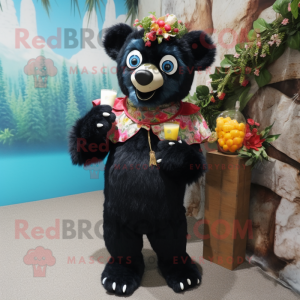 nan Spectacled Bear mascot costume character dressed with a Cocktail Dress and Backpacks