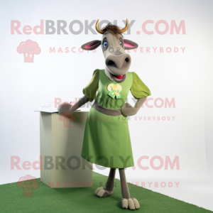 Oliven Zebu maskot kostume...