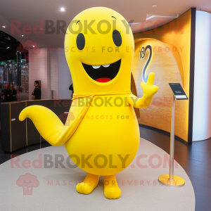 Yellow Whale maskot kostume...